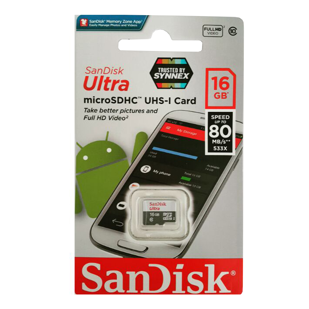 SanDisk ULTRA microSDHC UHS-I 16GB CLASS10 80MB/533X